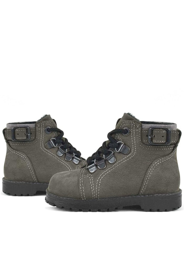 Ortopedikal Rakerplus Griffon 8028-Gr2 Gri Nubuk Cilt % 100 Hakiki Deri Fermuarlı Erkek Çocuk Bot