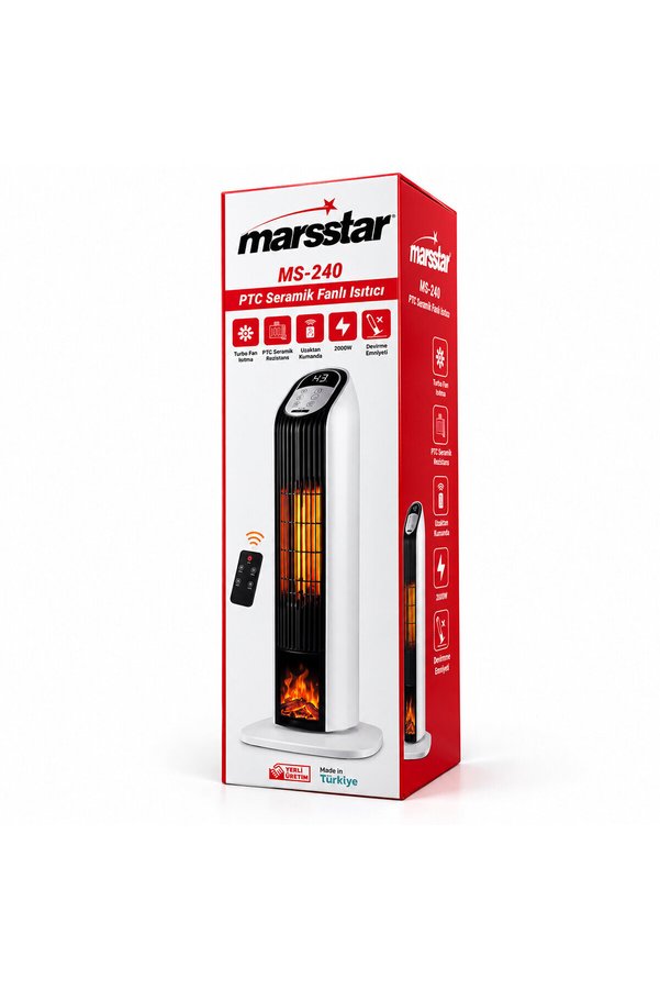 Go İthalat Kumandalı Sıcak Dik Ptc Seramik Fanlı Isıtıcı Led Kontrol Ekran - Devrilme Emniyet 2000W Ms-240 () G