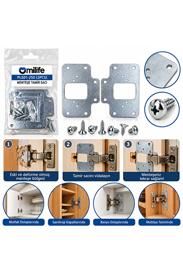 Go İthalat 2Pcs Menteşe Tamir Sacı () Glbl-Stl57839