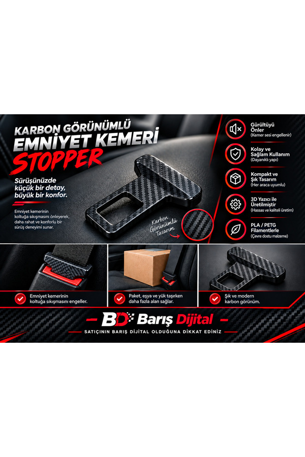 BarışDijitalTasarım Tüm Araçlara Uyumlu ön-arka evcil hayvanlar için toka - siyah