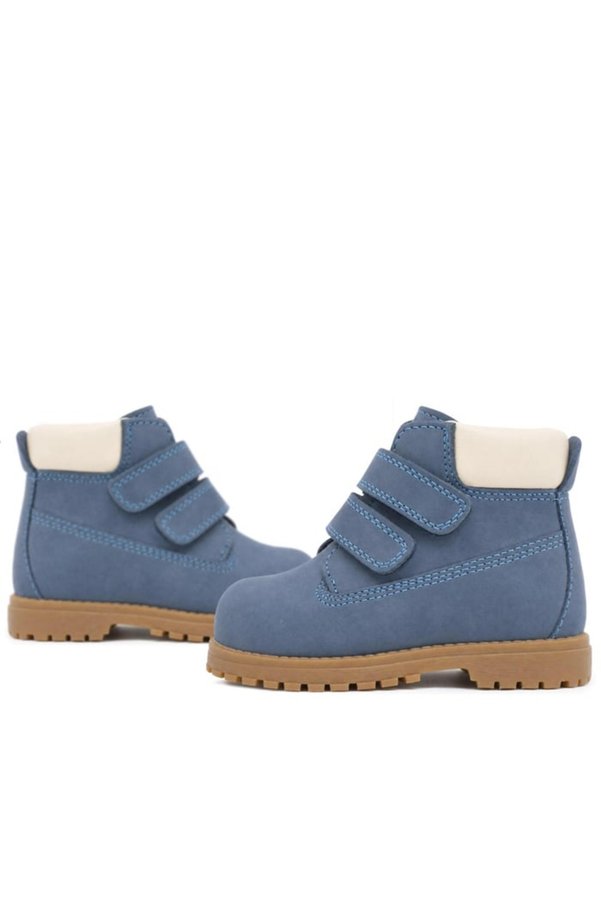 Ortopedikal Rakerplus Neson 9055-Ma Mavi % 100 Hakiki Deri Cırtlı Unisex Çocuk Bot