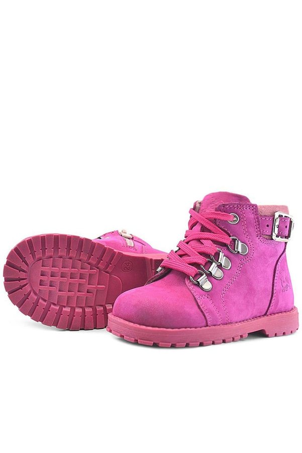 Ortopedikal Rakerplus Griffon 8028-P1 Pembe Nubuk % 100 Deri Fermuarlı Kız Bebek Çocuk Bot