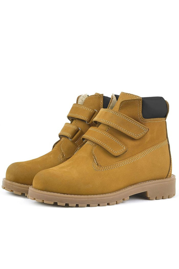 Ortopedikal Rakerplus Neson 9055-Sas Hardal Sarı % 100 Hakiki Deri Cırtlı Unisex Bebek Çocuk Bot
