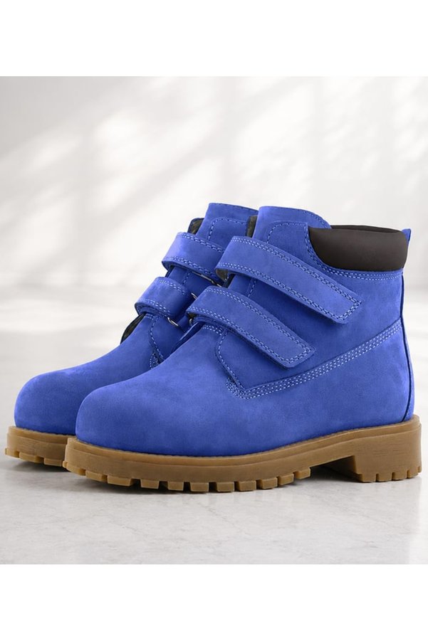 Ortopedikal Rakerplus Neson 9055-Masx Saks Mavi % 100 Hakiki Deri Cırtlı Unisex Çocuk Bot