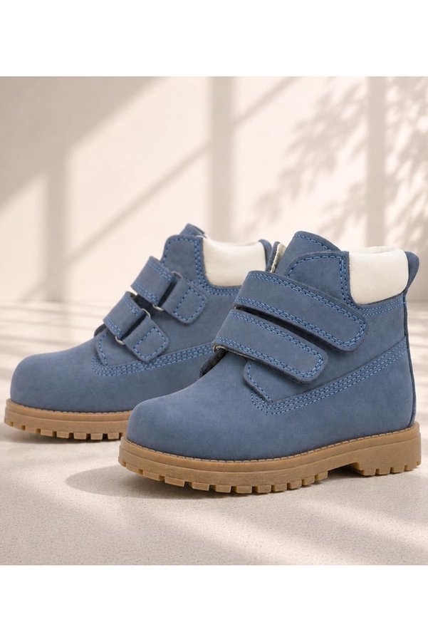Ortopedikal Rakerplus Neson 9055-Ma Mavi % 100 Hakiki Deri Cırtlı Unisex Çocuk Bot