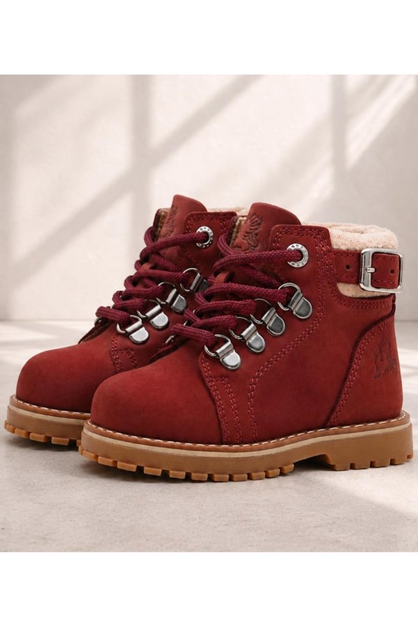 Ortopedikal Rakerplus Griffon 8028-Bor1 Bordo % 100 Deri Fermuarlı Kız Bebek Çocuk Bot
