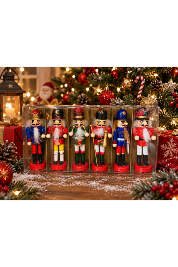 Evimdeyokyok Kurşun Asker Ahşap Dekoratif Eşya 6 Lı Set 12.5 / 13Cm Th7