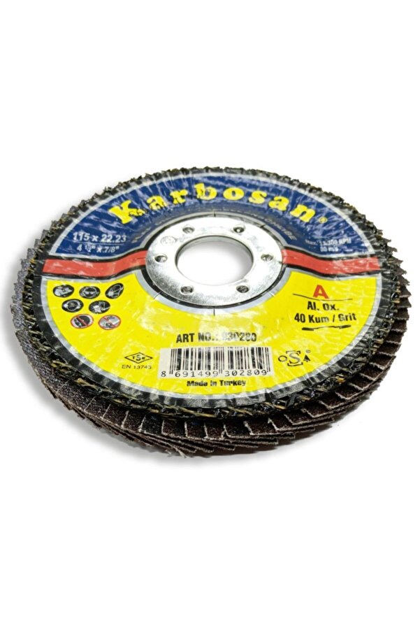 KARBOSAN Flap Disk 115 mm 60 Kum Ao 10 Adet