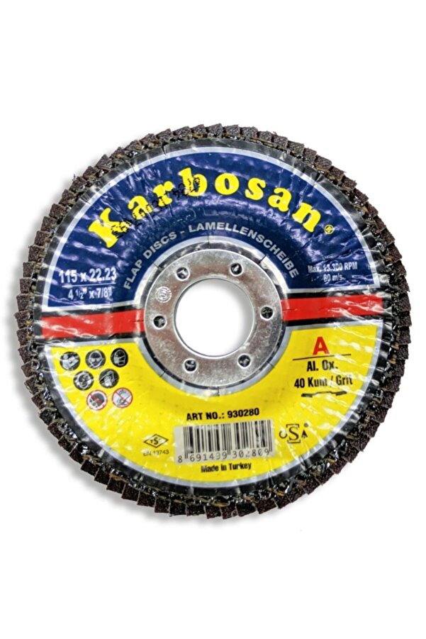 KARBOSAN Flap Disk 115 mm 60 Kum Ao 10 Adet