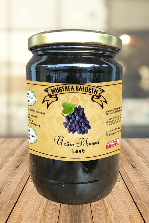 Mustafa Baloğlu Bal Ürünleri̇ Üzüm Pekmezi̇ (Organi̇k- Ev Yapımı) 850 Gr