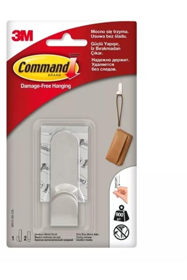 Marka Mr12-Ss Command Modern Metal Askı Tekli̇ Kategori̇ Yapıştırıcılar