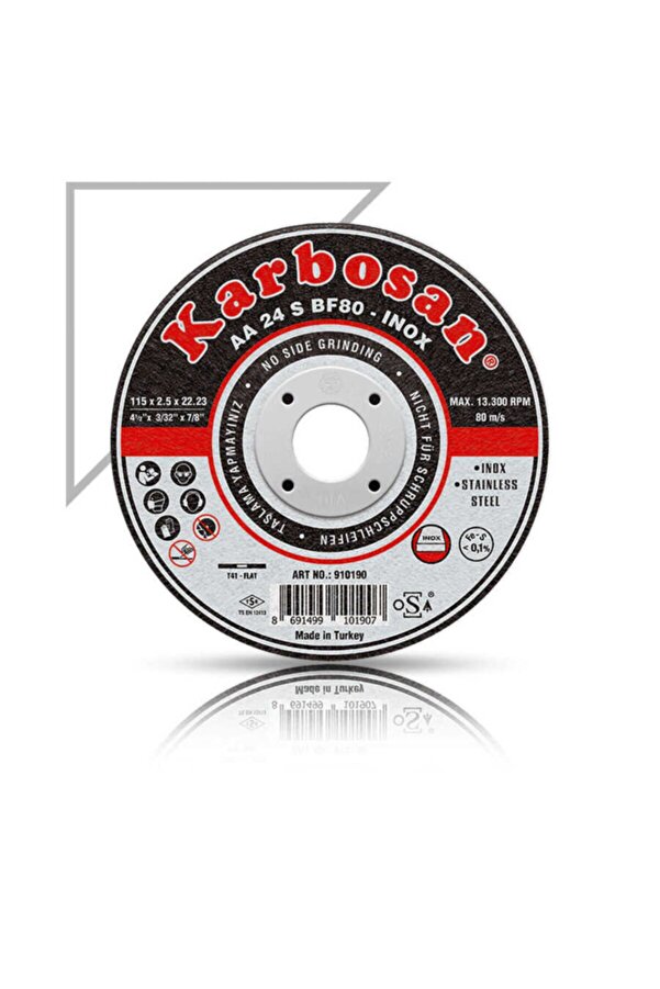 KARBOSAN Metal Kesici Disk 115x1x22 Mm Inox 5 Adet