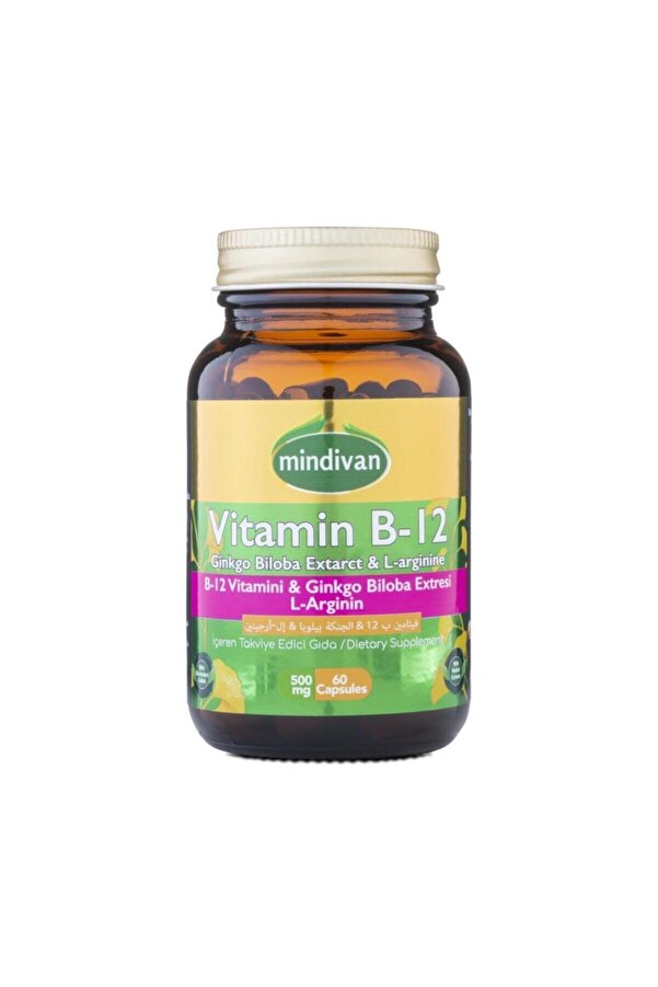 Vi̇tami̇n B12 -Gi̇nko Bloba Ekstresi̇ - L Argi̇ni̇n 60 Kapsül 500 Mg
