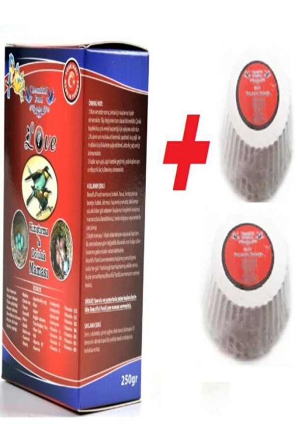 Beati̇ful Food Muhabbet Kuşları Ve Tropi̇kal Kuşlar Içi̇n Kızıştırma & Dölülük Maması 500 Gr + Gaga Taşı X 2 Adet