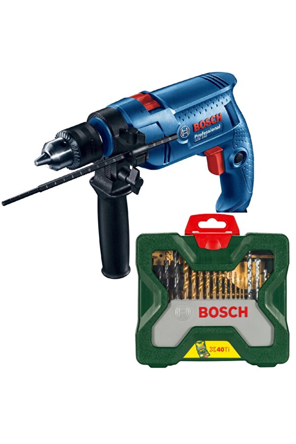 Bosch Gsb 550 Darbeli Matkap + 40 Parça Matkap Ucu Seti Vidalama Ucu Seti