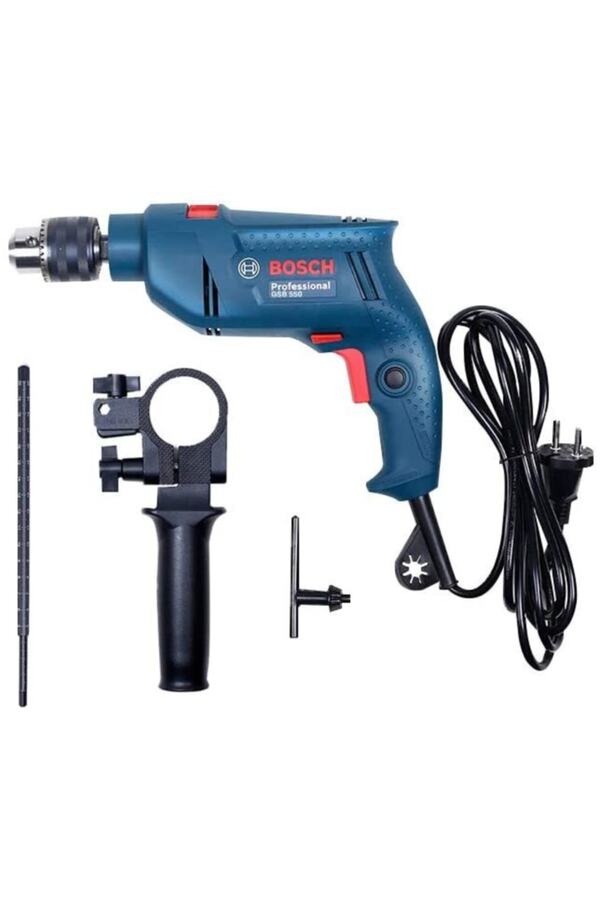 Bosch Gsb 550 Darbeli Matkap + 54 Parça Matkap Ucu Ve Vidalama Ucu Cırcır Tornavida Seti
