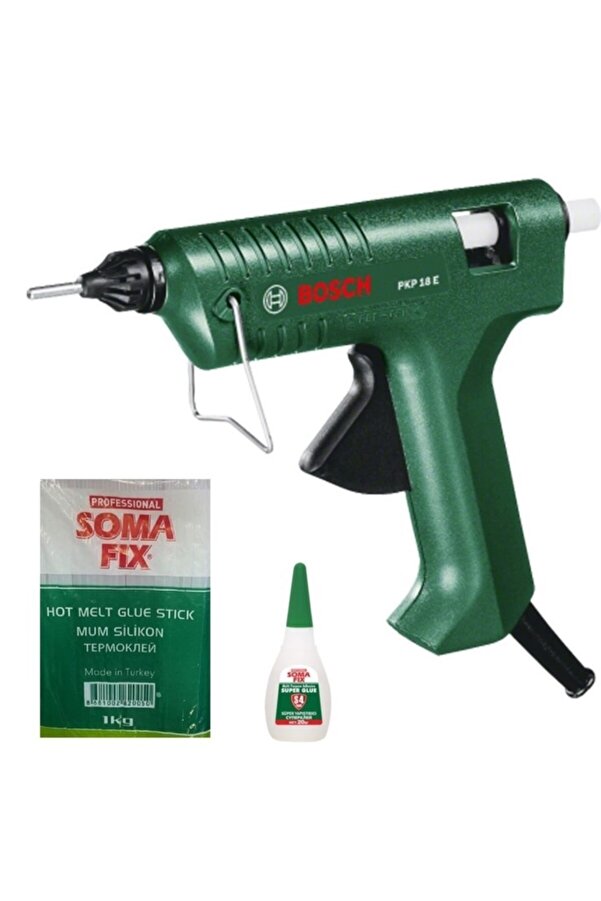 Bosch Pkp 18 E Sıcak Mum Silikon Tabancası+1 Kg Çubuk Kalın+japon Yapıştırıcısı Hediye