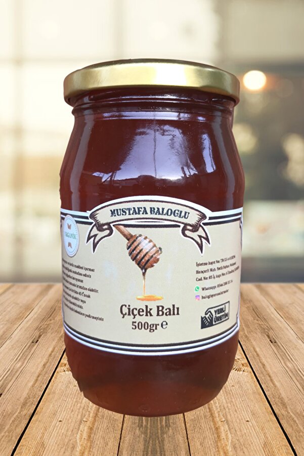 Mustafa Baloğlu Bal Ürünleri̇ Çi̇çek Balı (Ihlamur,Kestane,Keki̇k ...)(Organi̇k) 500 Gr