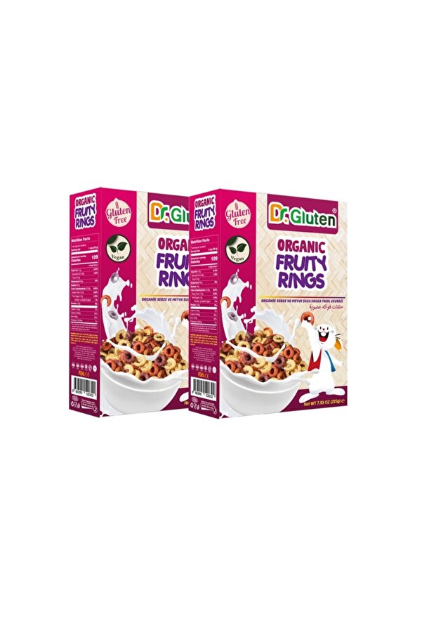 Dr. Gluten Organi̇k Glutensi̇z Sebze Ve Meyve Sulu Halka Tahıl Gevreği̇ 225 G X2 Adet