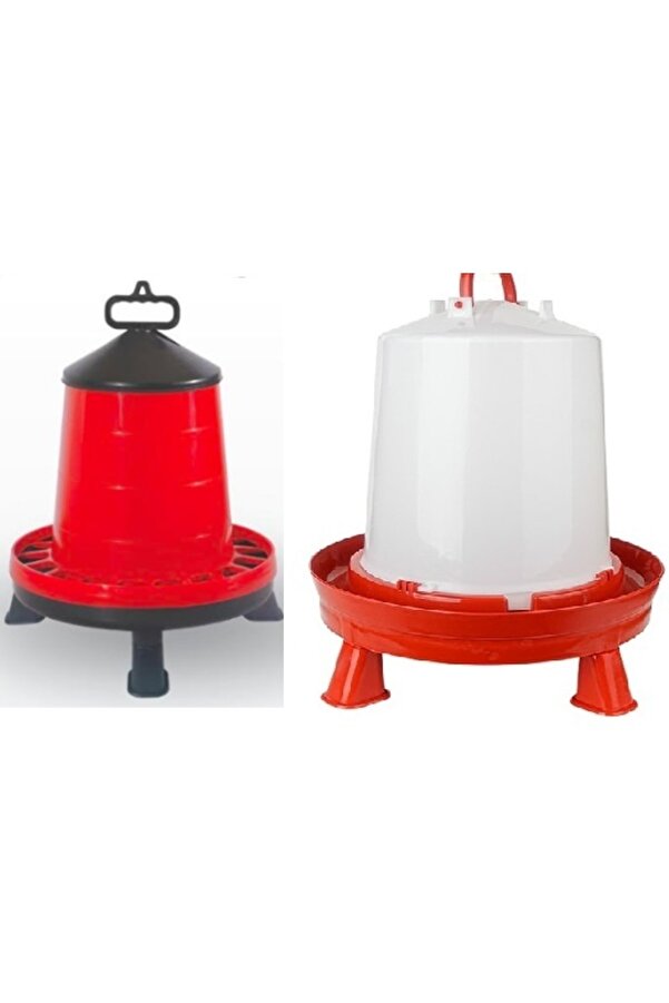 Tekplast Tavuk Yemli̇ği̇ 12 Kg Ayaklı & Tavuk Suluğu 12 Lt Ayaklı ( Kanatlı Hayvanlar Içi̇n)
