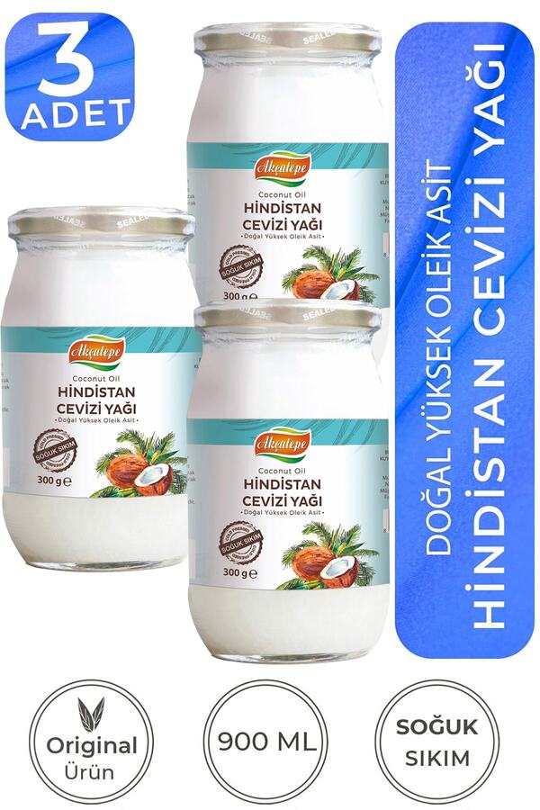 3 Adet Soğuk Sıkım Katı Hi̇ndi̇stan Cevi̇zi̇ Yağı