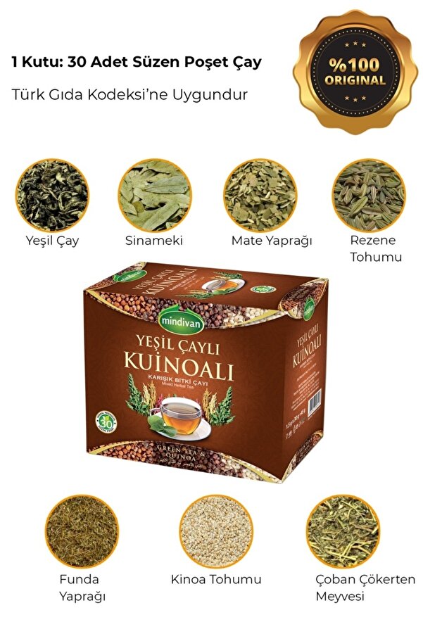 Yoğun Yeşi̇l Çaylı Kui̇noa (Ki̇noa) Çayı
