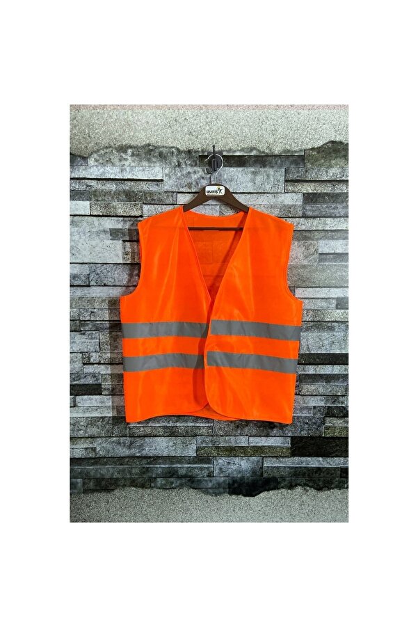 Vento Buri̇ş Reflektörlü Işçi̇ Ti̇pi̇ Ikaz Yeleği̇ Turuncu Renk (Standart Xl Beden)
