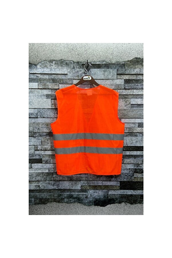 Vento Buri̇ş Reflektörlü Işçi̇ Ti̇pi̇ Ikaz Yeleği̇ Turuncu Renk (Standart Xl Beden)