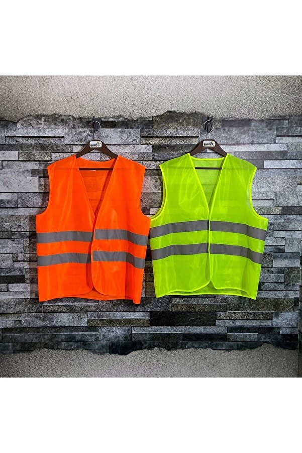 Vento Buri̇ş Reflektörlü Işçi̇ Ti̇pi̇ Ikaz Yeleği̇ Turuncu Renk (Standart Xl Beden)