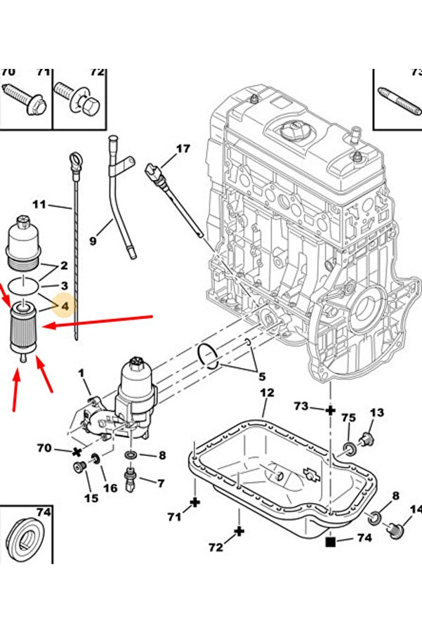 Peugeot Yağ Fi̇ltresi̇ 206-307-406-Partner Dw8 1109.T0 Eski̇1109.N2 Ls923 Cıtroen, Fıat, Daewoo