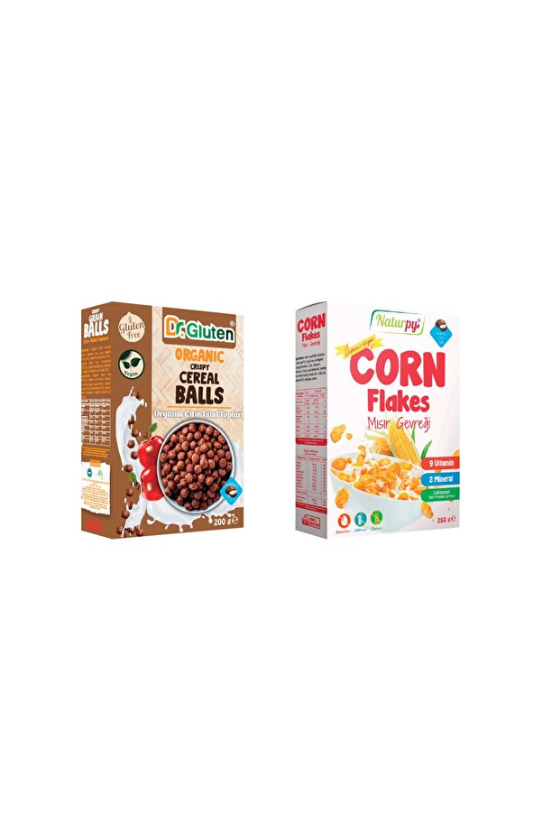 Dr.gluten Organi̇k Glutensi̇z Çıtır Tahıl Topları & Glutensi̇z Vegan Laktozsuz Mısır Gevreği̇