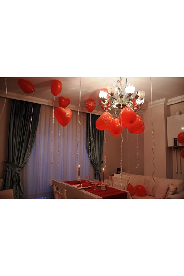 İRHANLAR Kırmızı Kalpli Balon 12 Inc Büyük Boy 10 Adet
