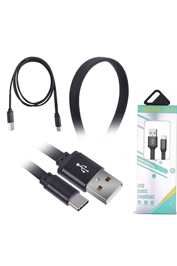 Ally Usb Type-C Yumuşak Dokulu 2.4A Hızlı Şarj Usb Kablo 1 Metre-(1903) - Mki̇6261-1746