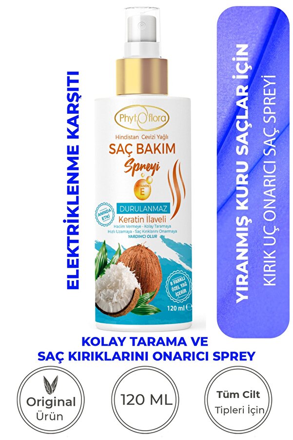Yıpranmış Kuru Saçlar Içi̇n Kolay Tarama Spreyi̇ & Kırık Uç Onarıcı Saç Bakım Spreyi̇ 120 Ml