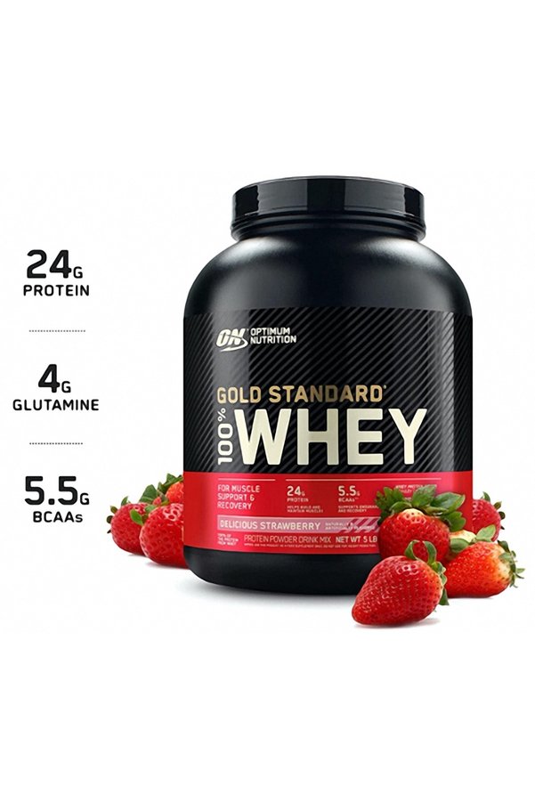 ON Optimum Nutrition Optimum Çilek Aromalı Gold Standard Whey Protein Tozu 2273 gr