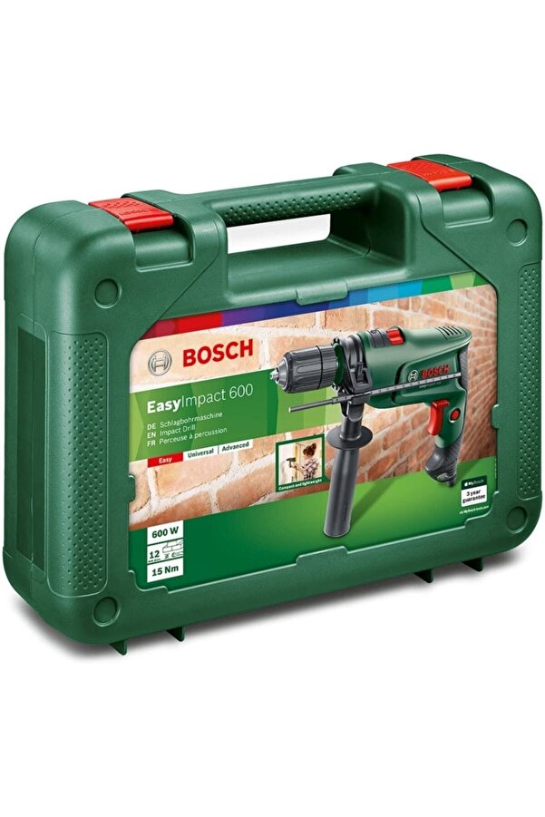 Bosch Darbeli Matkap Easyimpact 600 + 46 Parça Vidalama Ucu Lokma Ucu Tornavida Seti