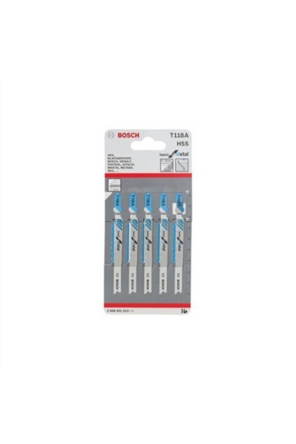 Bosch T 118 A Metalde Normal Kesim Için 5'li Dekupaj Testere Bıçağı