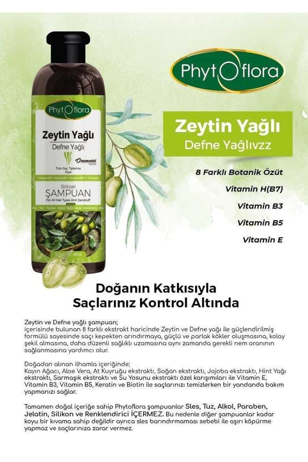 Tuzsuz Tüm Saç Ti̇pleri̇ne Özel Zeyti̇nyağlı Bi̇tki̇sel Şampuan 400 Ml