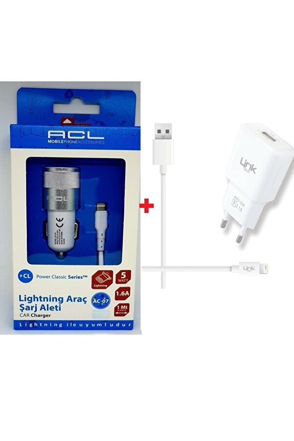 Acl Iphone Uyumlu Araç Ve T442 Strong Iphone Li̇ghtni̇ng Usb 2.1A Şarj Aleti̇