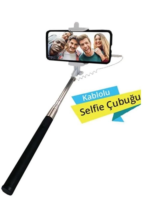 Syroxs Kablolu Selfi̇e Çubuğu Telefon + Kulak Içi̇ Kulaklık