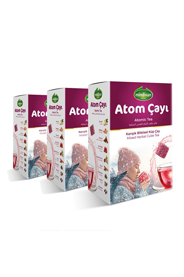 Atom Küp Şekli̇nde Kış Çayı X 3 Adet