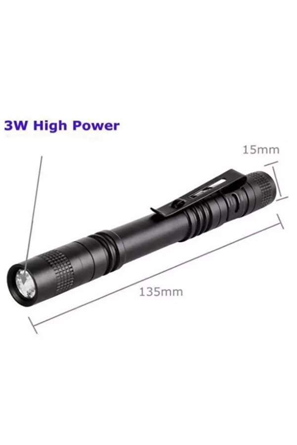 İRHANLAR Gp 206 Led Kalem Led Fener Metal Gövde Beyaz Doktor Feneri Led Işık Gold