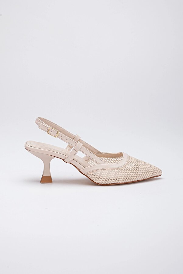 Lumi̇s Shoes Kadın Krem Fi̇leli̇ Topuklu Ayakkabı