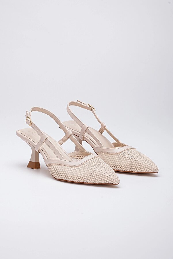 Lumi̇s Shoes Kadın Krem Fi̇leli̇ Topuklu Ayakkabı