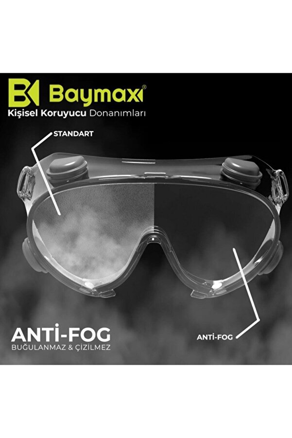 Baymax S1551 Quattro Tam Kapalı Ventilli Gözlük Şeffaf