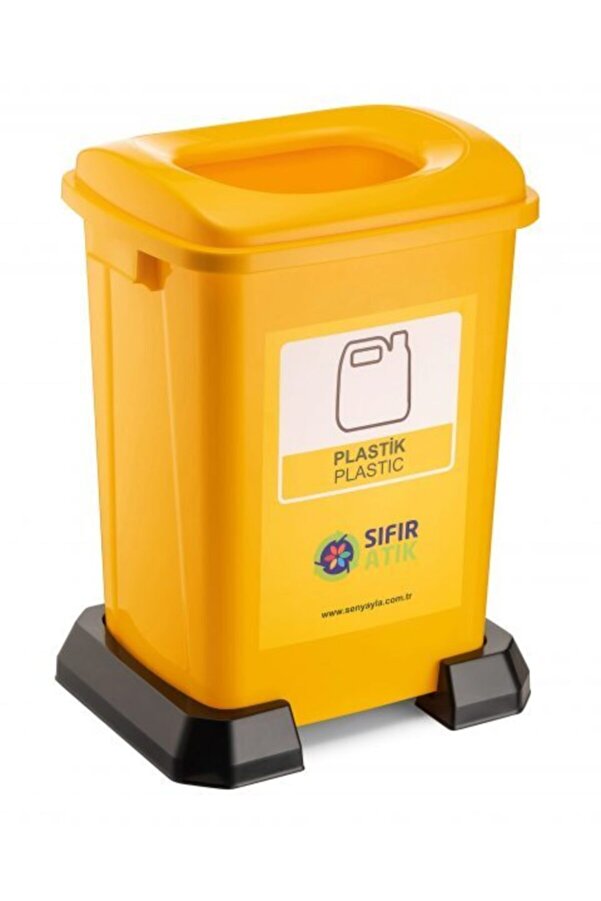 Şenyayla Plasti̇k Sıfır Atık Geri̇ Dönüşüm Plasti̇k Atık 50 L Çöp Kovası