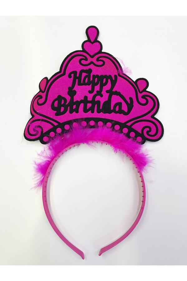Go İthalat Happy Bi̇rthday Yazılı Neon Renk Taç 12 Adet (4072)