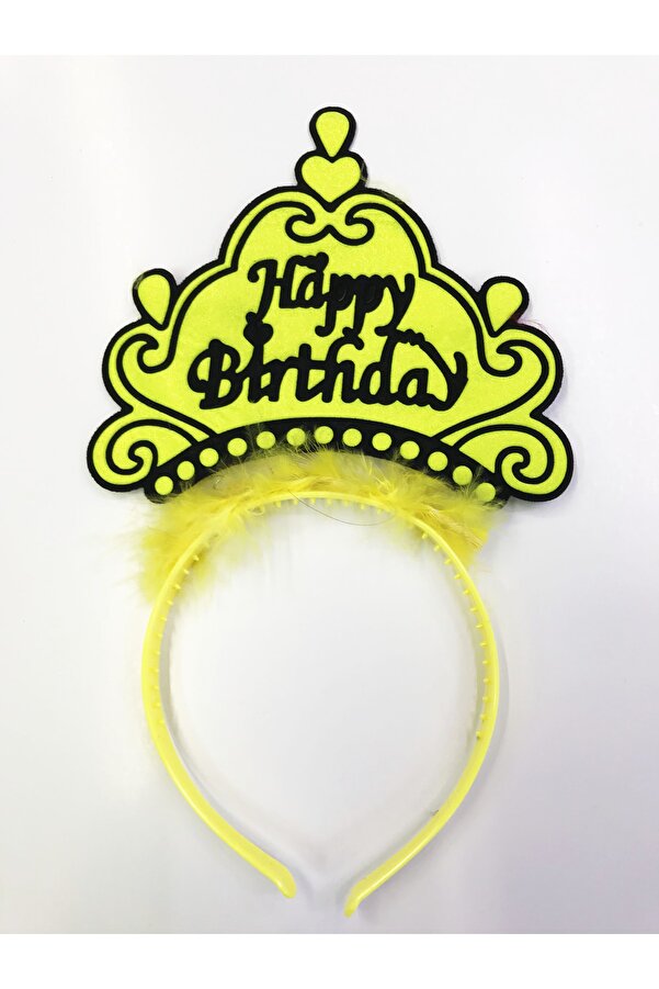 Go İthalat Happy Bi̇rthday Yazılı Neon Renk Taç 12 Adet (4072)
