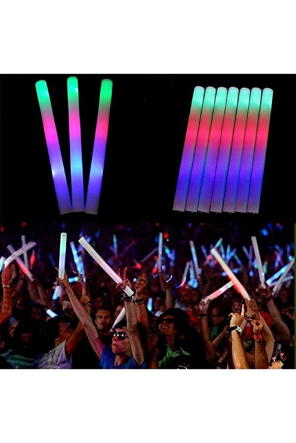 Go İthalat Led Işıklı Rengarenk Sünger Parti̇ Çubuk Işıklı Kauçuk Sopa 46 Cm (4107)