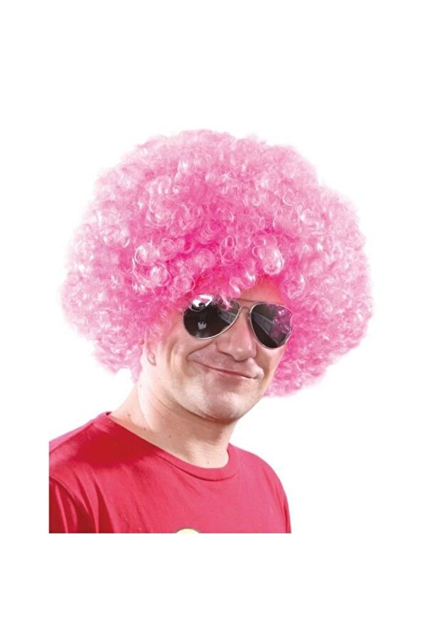 Go İthalat Açık Pembe Renk Kıvırcık Afro Bonus Peruk (4107)